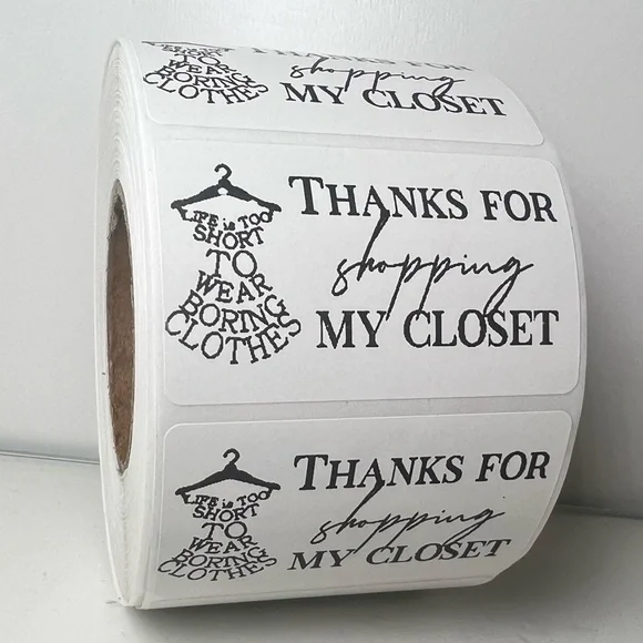 100 Thank You for shopping my closet 2in roll | Packaging Supplies | NWT - Picture 9 of 14